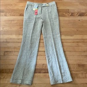 NWT Tory Burch 100 Linen Dress Pants 10 Tall